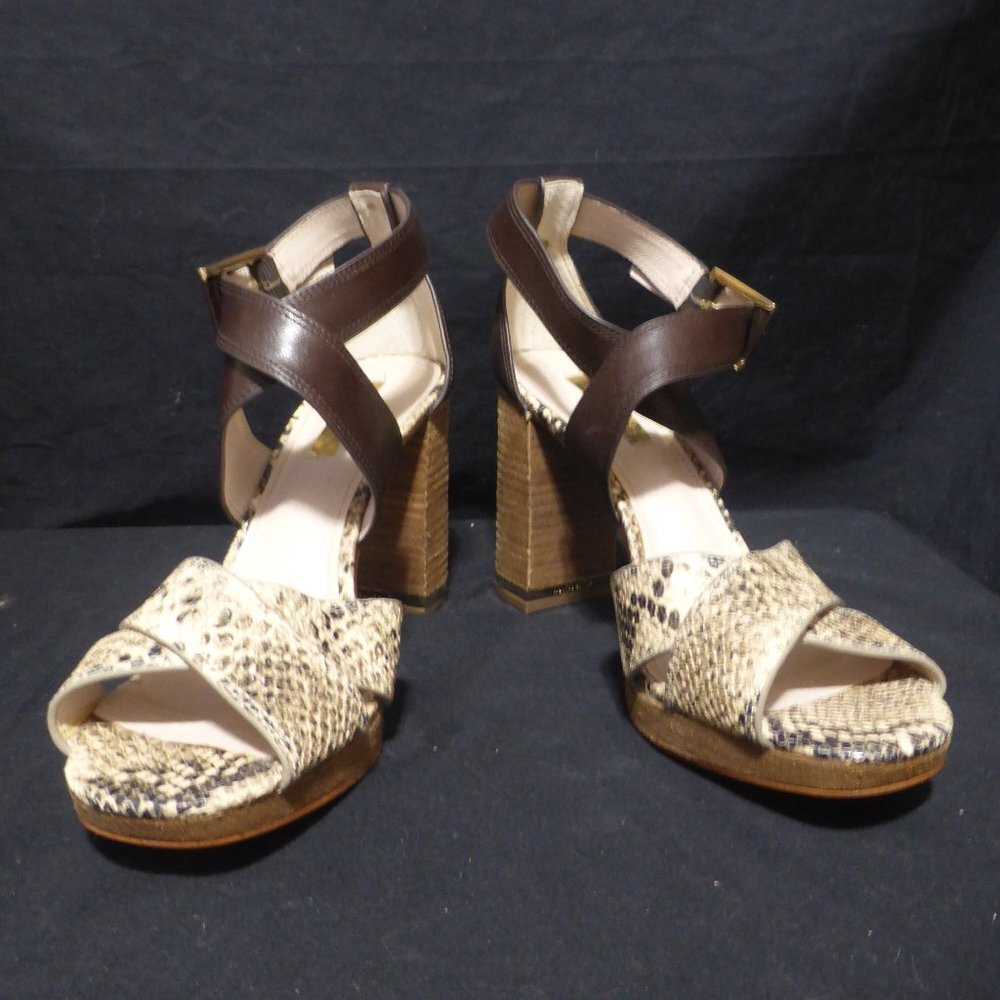 LOUISE ET CIE, size 7.5 M, high heel shoes with snakeskin look front design, GUC